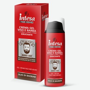 Гель-крем для лица и бороды Intesa увлажняющий с маслом баобаба, 50 мл