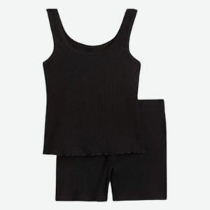 Пижама (комплект: майка+шорты) женская, арт. 971367, цвет: ч