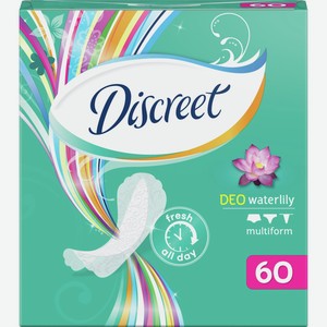 Прокладки DISCREET Deo WatLily Multiform ежедневные, Россия, 60 шт