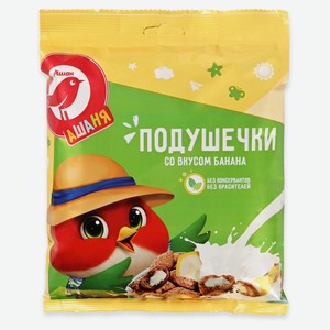 Готовый завтрак АШАН Красная птица Ашаня Подушечки со вкусом банана, 250 г