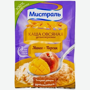 Каша Мистраль Манго-персик овсяная 40г, 40 г