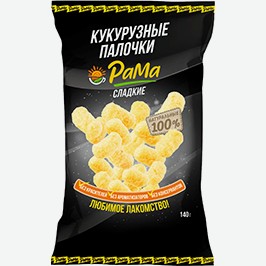 Кукурузные Палочки Рама, Сладкие С Сахарной Пудрой, 140 Г