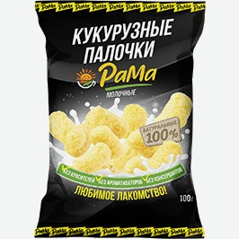 Кукурузные Палочки Рама, Сладкие С Сухим Молоком, 100 Г