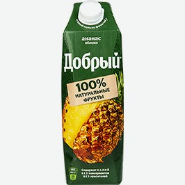 Нектар Добрый, Ананас/яблоко, Апельсин, Виноград, 1 Л