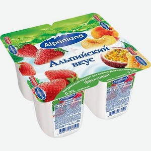 Продукт йогуртный Alpenland Клубника Персик Маракуйя 0.3% 95г