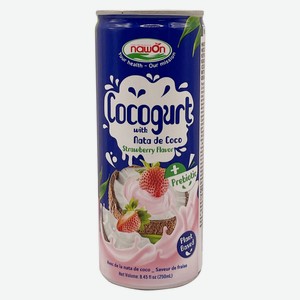 Напиток пребиотик Cocogurt с мякотью кокоса клубника 250мл