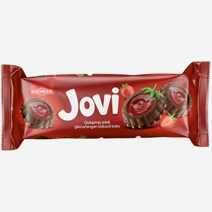 Кекс Jovi с клубничным желе в глазури 180г