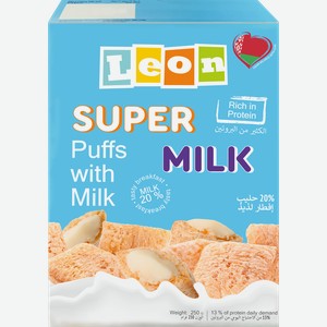 Готовый завтрак LEON BABY Leon, подушечки с молоком, 250г